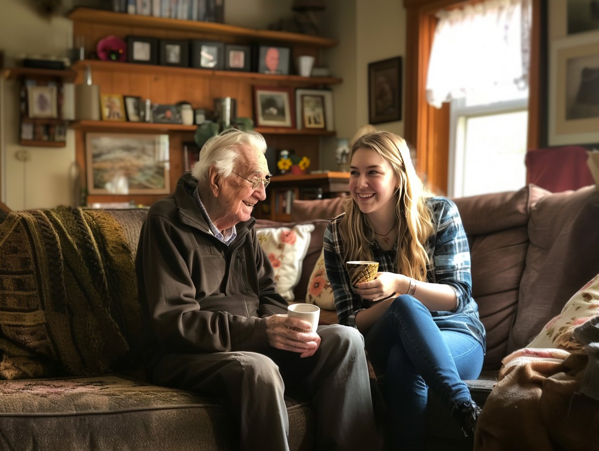 Volunteer providing companionship and support